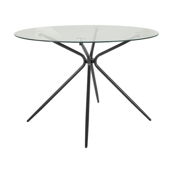 Masă de dining rotundă cu blat din sticlă ø 110 cm Silvie – Støraa