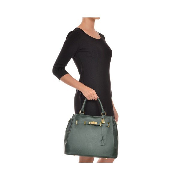 Geantă din piele Isabella Rhea Elena, verde-image-2