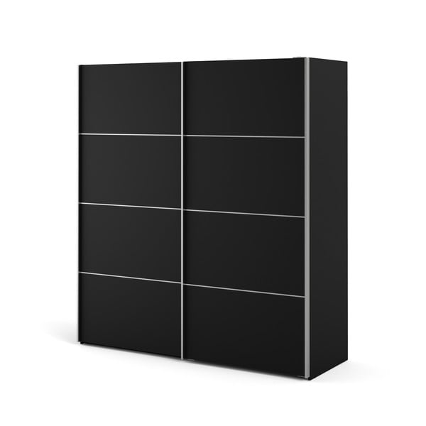Șifonier cu uși glisante Tvilum Verona, 182x202 cm, negru-image-3