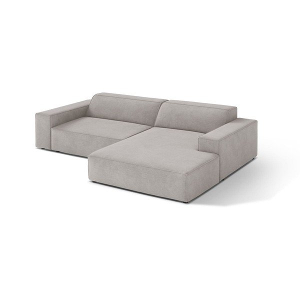 Colțar modular gri deschis (cu colț pe partea dreaptă/cu șezlong) Jodie – Micadoni 