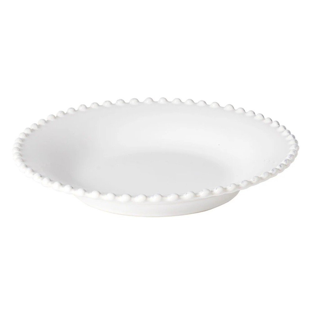 Farfurie adâncă din gresie ceramică Costa Nova Pearl ⌀ 24 cm alb