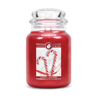 Lumânare parfumată în recipient de sticlă Goose Creek Candy Cane Kiss, 150 ore de ardere