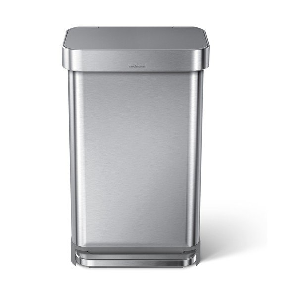 Coș de gunoi argintiu cu pedală din oțel 45 l – simplehuman-image-2