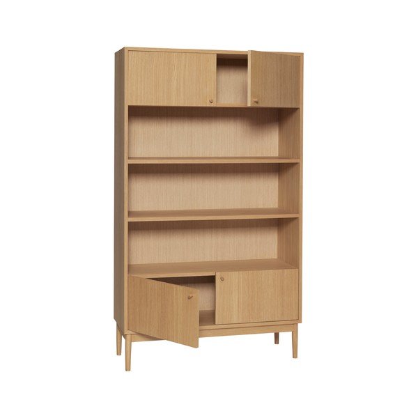 Bibliotecă în culoare naturală cu aspect de lemn de stejar 100x170 cm Prime – Hübsch-image-3