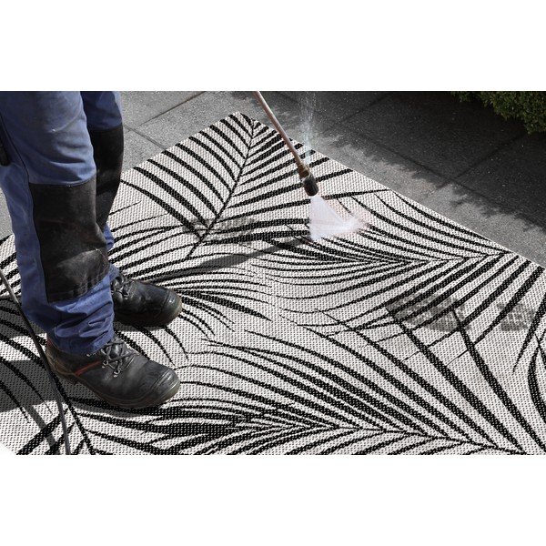 Covor exterior Ragami Flora, 120x170 cm, negru - gri-image-4