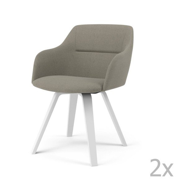 Set 2 scaune de dining Tenzo Sofia, gri deschis-image-3