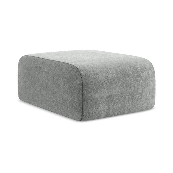 Taburet gri cu tapițerie din chenille Lani – Makamii