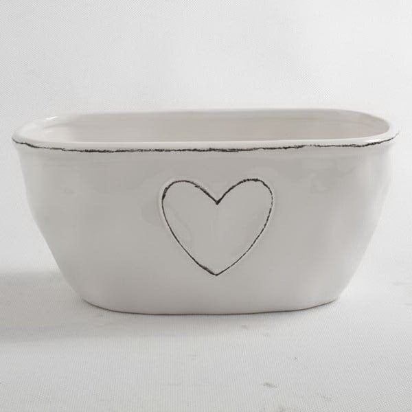 Ghiveci din ceramică Dakls Heart, alb
