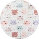 Covor pentru copii fildeș lavabil ø120 cm Cute Animals – Vitaus
