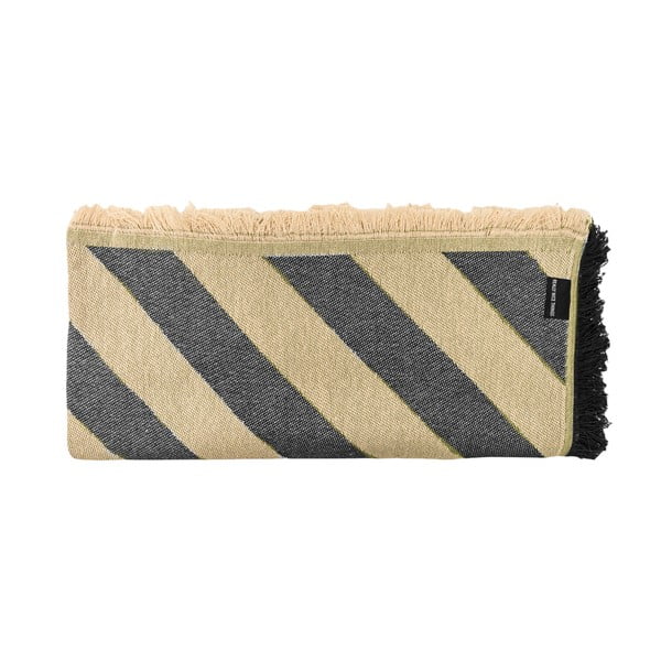 Cuvertură neagră/bej pentru pat dublu 240x240 cm Black Lines – Really Nice Things-image-1