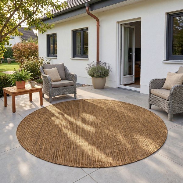 Covor pentru exterior și interior maro rotund ø 80 cm Mira 1450 – Ayyildiz Carpets-image-1