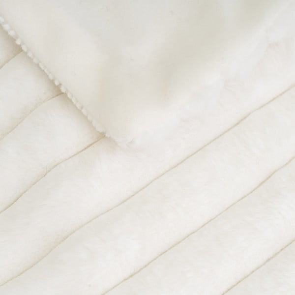 Pătură albă din micropluș-cocolino 130x160 cm Fur Velvet – Casa Selección-image-1