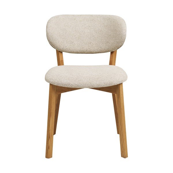 Scaun de dining bej/în culoare naturală tapițat Dunkirk – House Nordic-image-2