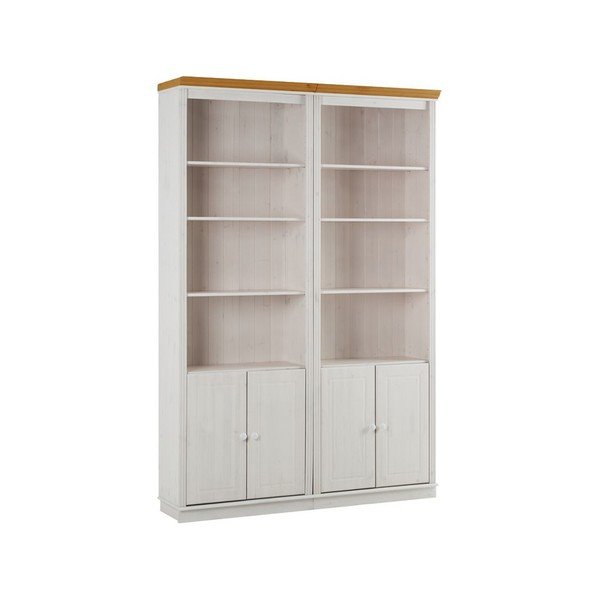 Bibliotecă albă din lemn de pin 148x223 cm Anita – Støraa-image-2