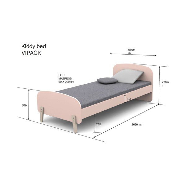 Pat pentru copii Vipack Kiddy, 90 x 200 cm, alb-image-4