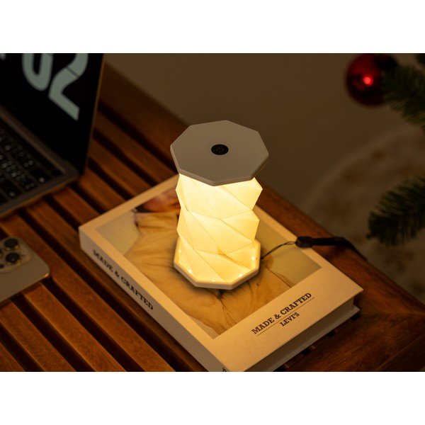 Decorațiune luminoasă albă portabilă cu USB ø 8 cm Twist – Gingko-image-1