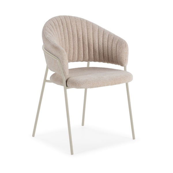 Set de scaune de sufragerie bej cu cotiere 2 buc. tapițat Leticia – Marckeric