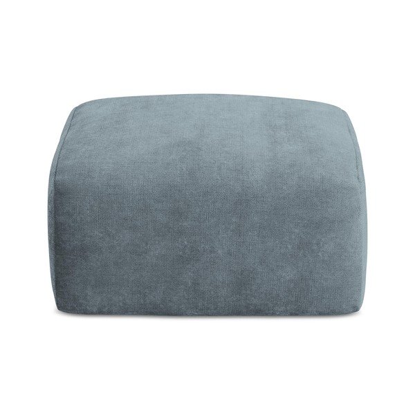 Taburet albastru cu tapițerie din chenille Leila – Makamii