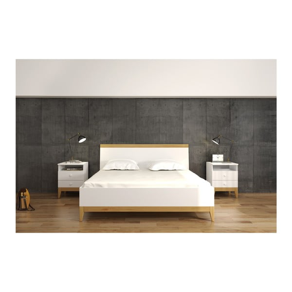 Pat dublu din lemn masiv de pin SKANDICA Livia BC, 140 x 200 cm-image-4