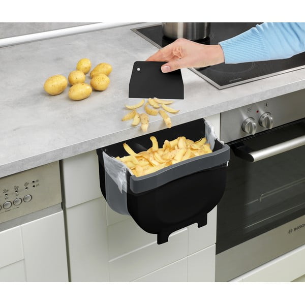 Coș de gunoi suspendat Wenko Black Outdoor Kitchen Fago, 5 l, negru-image-1