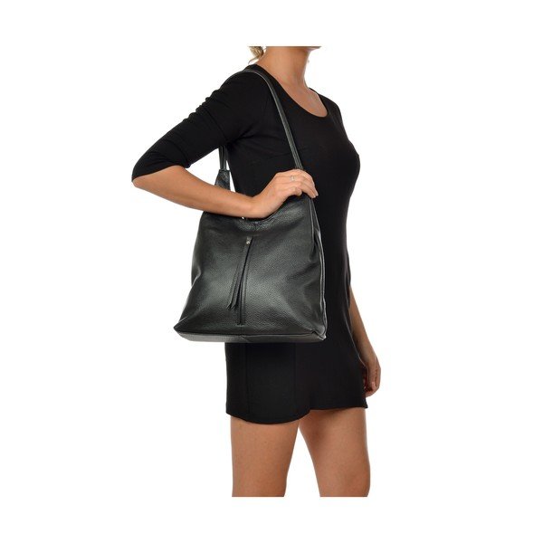 Geantă din piele Isabella Rhea, 39x34 cm, negru-image-3