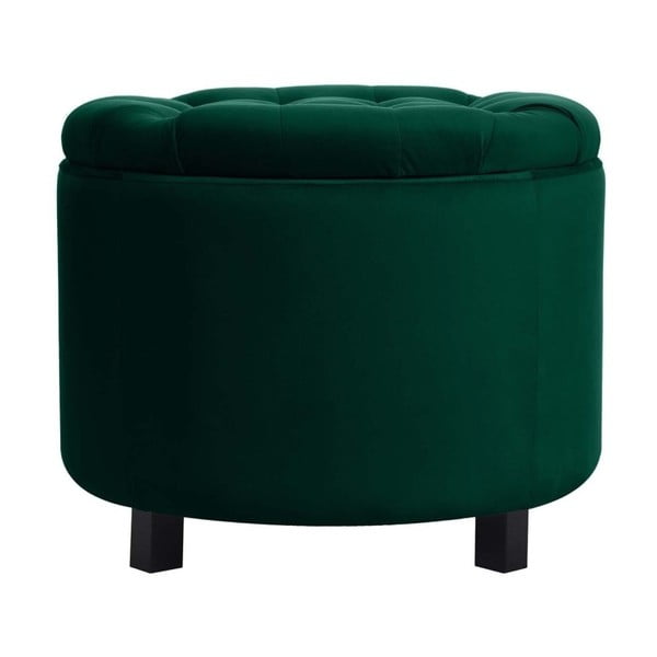 Taburet cu spațiu de depozitare JohnsonStyle Estrid French Velvet, ⌀ 52 cm, verde închis-image-1