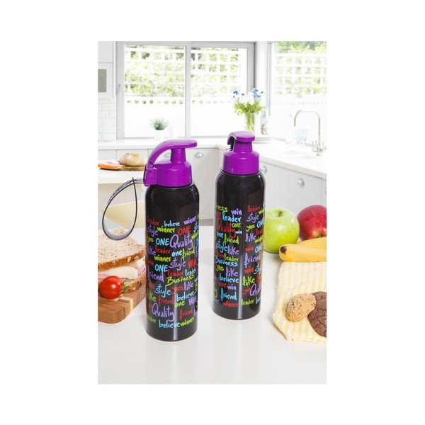 Set 2 sticle pentru apă Letters, 0,75 l-image-1
