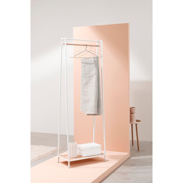 Suport pentru haine alb/în culoare naturală din oțel 63x180x34 cm Haldor – Yes Everyday-image-1