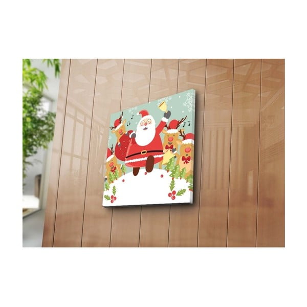 Tablou decorativ Runninng Santa 45 x 45 cm 
