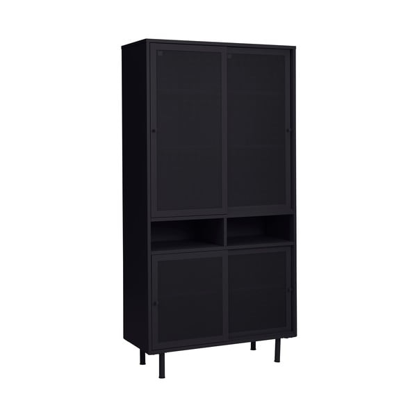 Dulap negru din metal cu ușă glisantă 90x180x40 cm Veep – Unique Furniture-image-4