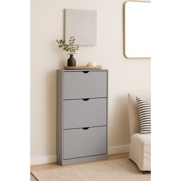 Pantofar gri cu deschidere înclinată 60x118x24 cm Stelo – Bonami Essentials-image-4