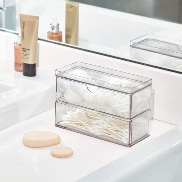 Organizator de baie pentru dischete demachiante Crystalline – iDesign/The Home Edit-image-1