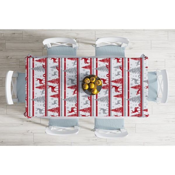 Față de masă din amestec de bumbac cu model de Crăciun Minimalist Cushion Covers Winter Landscape, 140 x 180 cm-image-1