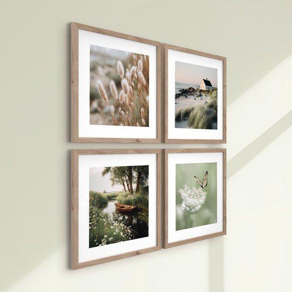 Tablouri cu ramă 4 buc. imprimate 30x30 cm Subtle Nature – Styler-image-3