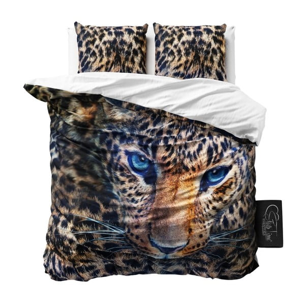 Lenjerie de pat din micropercal Sleeptime Cheetah, 160 x 200 cm, maro