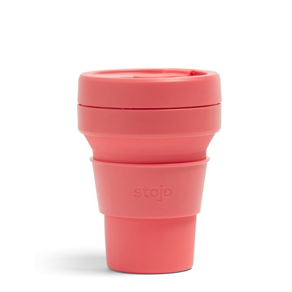 Cană pliabilă Stojo Pocket Cup Coral, 355 ml, roz