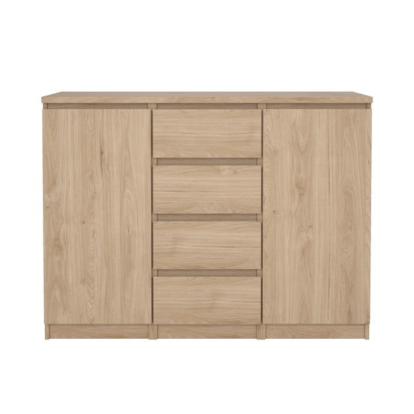Comodă în culoare naturală cu aspect de lemn de stejar 121x91x50 cm Naia – Tvilum