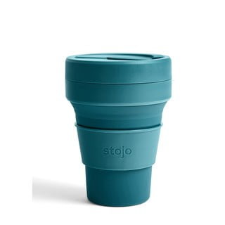 Cană de călătorie pliabilă Stojo Pocket, 355 ml, turcoaz-albastru