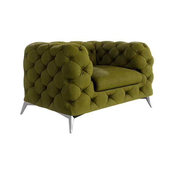 Fotoliu verde cu tapițerie din catifea Chelsea – Ropez