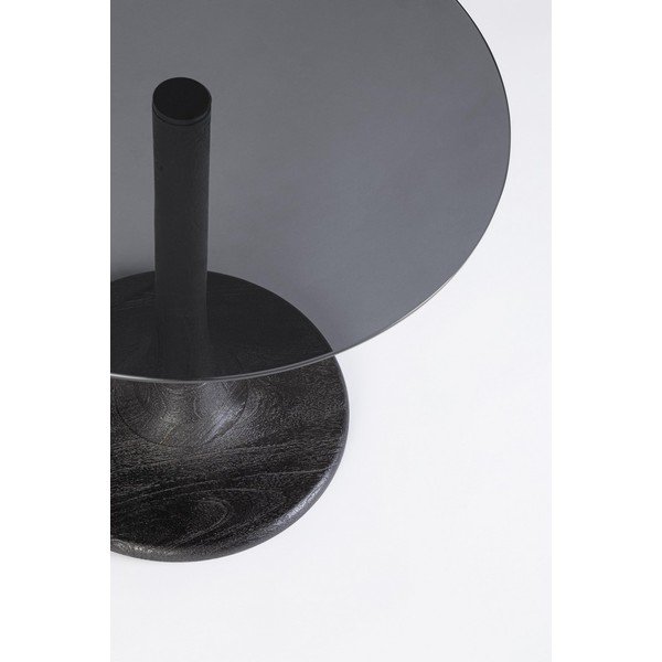 Măsuță auxiliară rotundă cu blat din sticlă ø 45 cm Aberdeen – Bizzotto-image-2