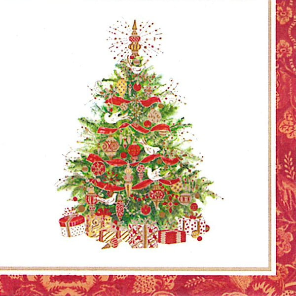 Set 10 șervețele din hârtie cu motive de Crăciun PPD Spirit Tree
