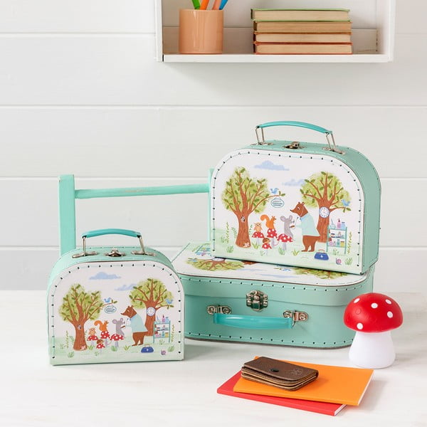 Organizatoare de jucării pentru copii 3 buc. din carton 21x28x8 cm Woodland Friends – Rex London-image-1