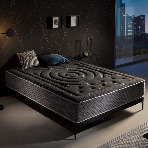 Saltea mediu-fermă/extra dură din spumă reversibilă 90x200 cm Premium Black Multizone – Moonia-image-1