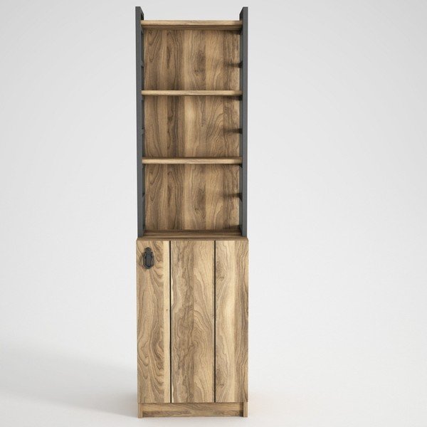 Bibliotecă cu dulap în decor de lemn de nuc Lost-image-2