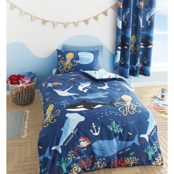 Lenjerie de pat pentru copii 200x135 cm Ocean Life - Catherine Lansfield-image-1