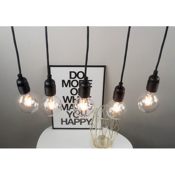 Lustră cu 5 cabluri Sotto Luce Uno, negru-image-2