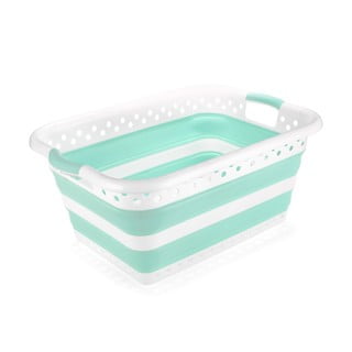 Coș de rufe pliabil Addis Collapsible Laundry Basket, alb - turcoaz