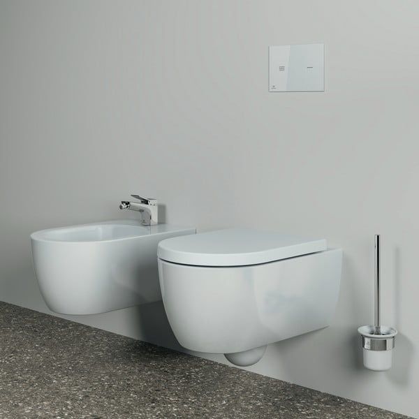 Perie de WC argintiu-lucios de montat pe perete din metal Conca – Ideal Standard-image-1