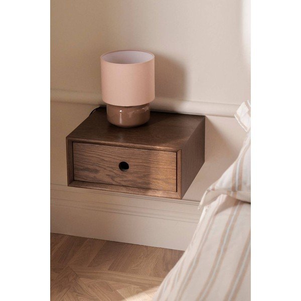 Noptieră în culoare naturală închisă suspendată cu aspect de lemn de nuc Time – Ellos Home-image-1