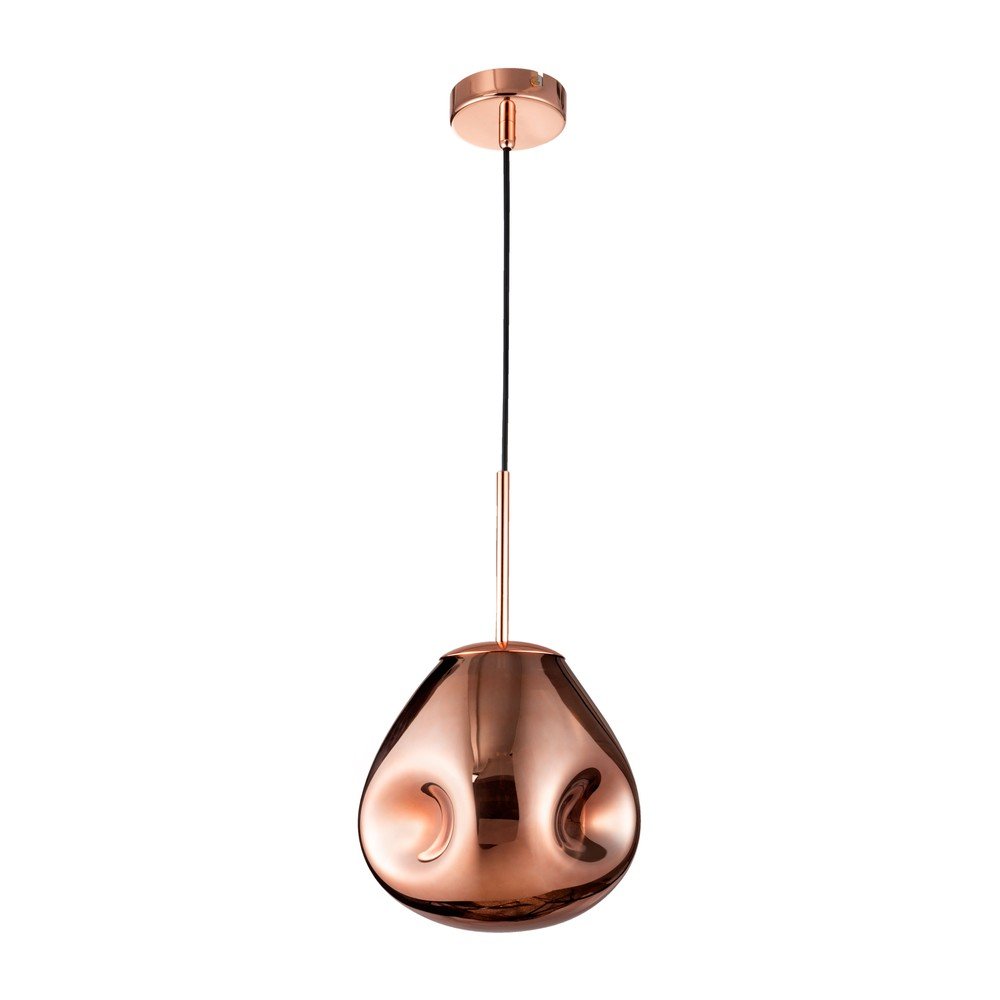 Lustră roz auriu din sticlă ø 25 cm Lava – Nova Luce